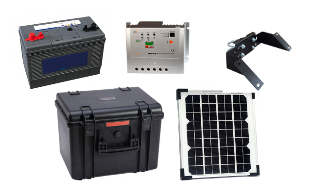 Power package 10W/100Ah (case+convertor+solar panel+fixing)